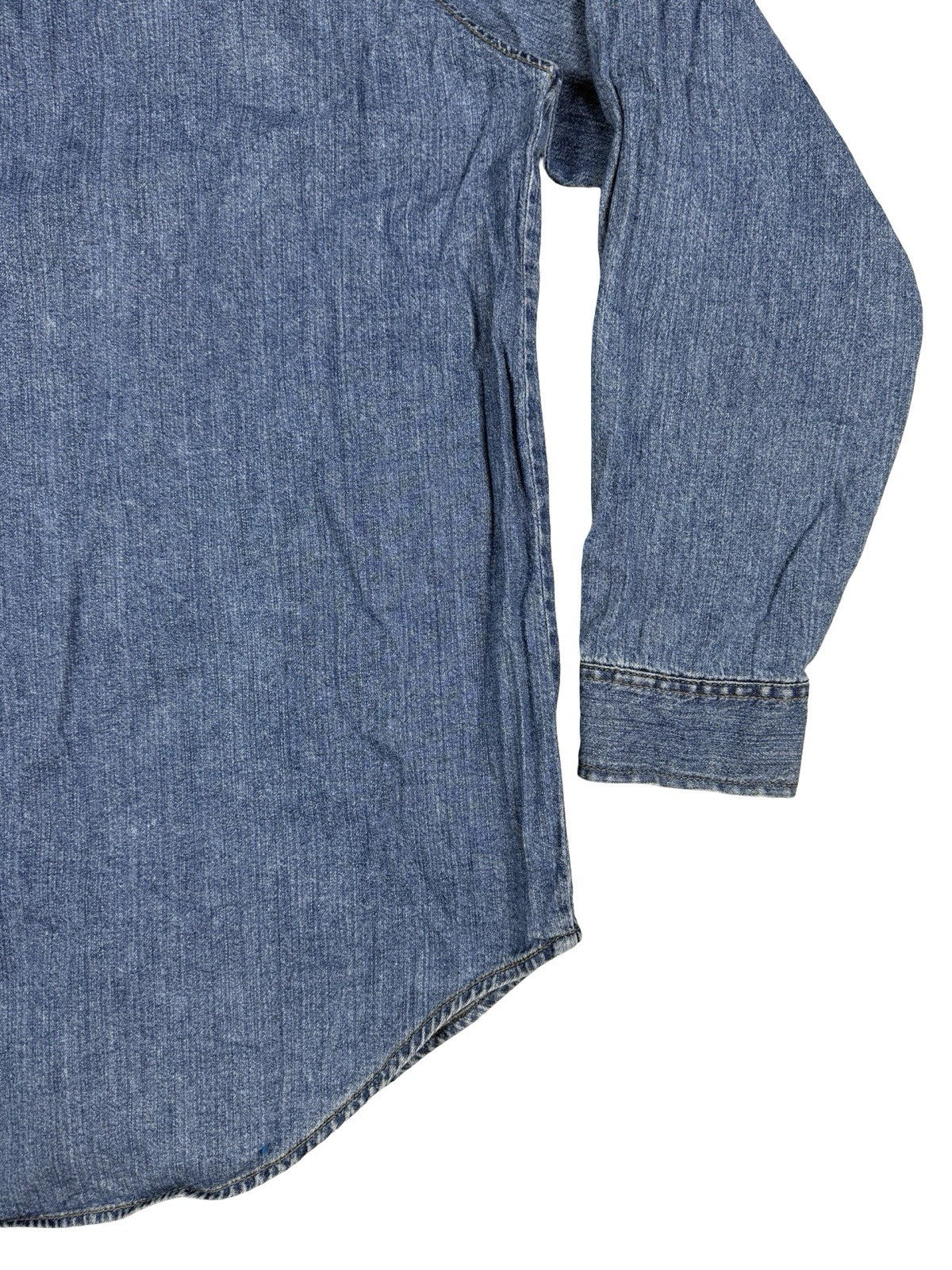 Levi's Vintage Red Tab Blue Chambray Denim Western Shirt Large