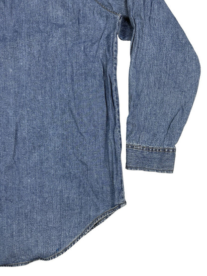 Levi's Vintage Red Tab Blue Chambray Denim Western Shirt Large