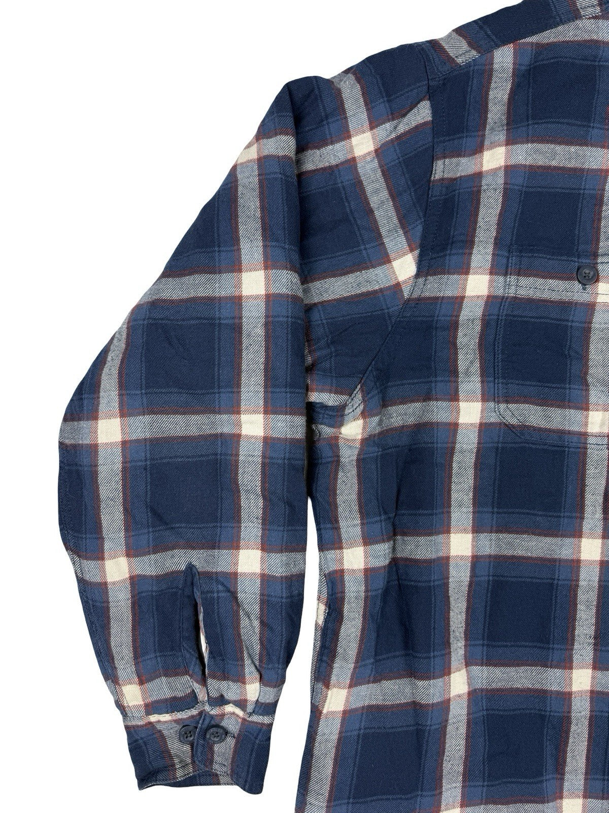 Wrangler Blue Plaid Fleece Lined Shirt Jacket Large