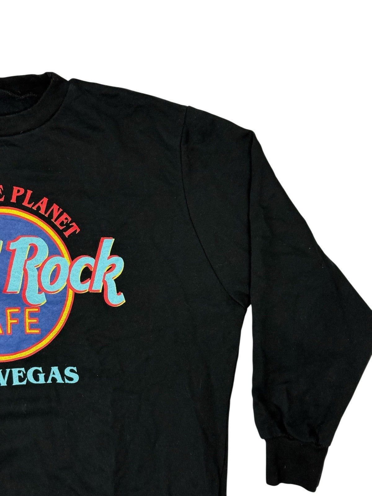 Hard Rock Cafe Retro Las Vegas Black Longline Jumper Medium