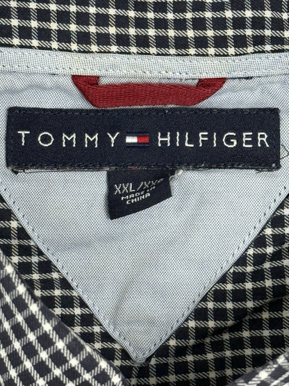 Tommy Hilfiger Black Check Collared Shirt 2XL