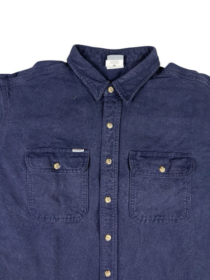 Carhartt Vintage S06 NVY Blue Heavy Cotton Work Shirt 2XL Tall USA