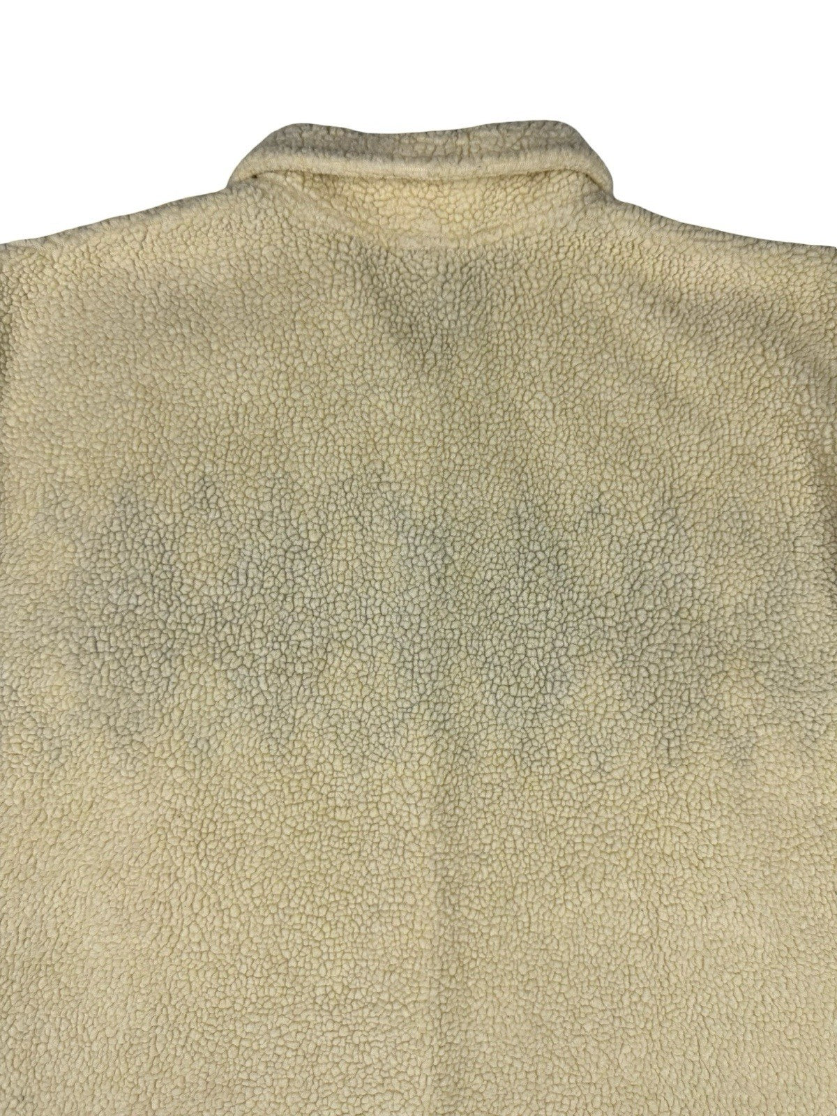 Essentials Style Retro Cream Argyle Fleece Button Jacket Medium