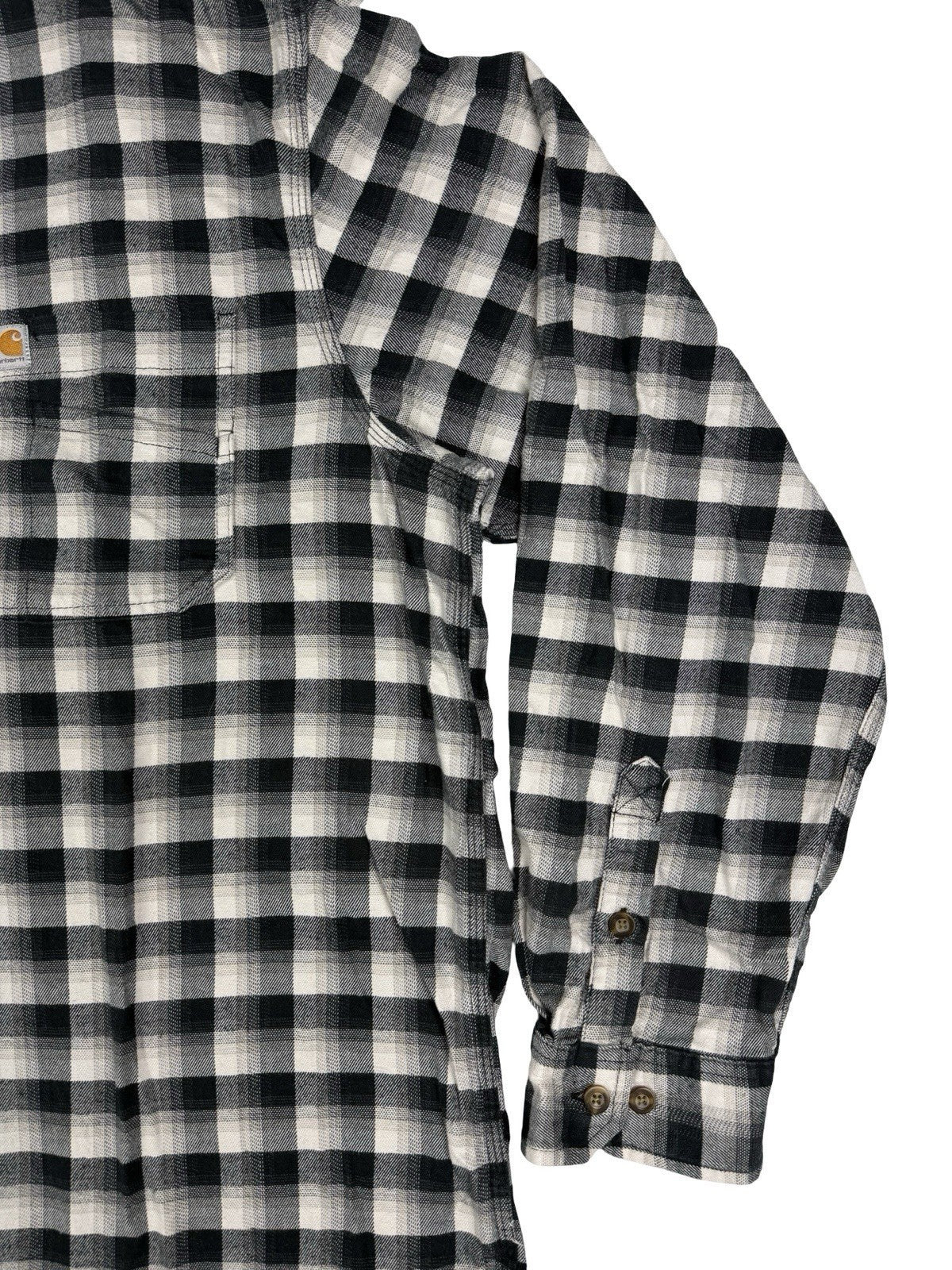 Carhartt Black Plaid Hamilton Relaxed Fit Button Shirt XL