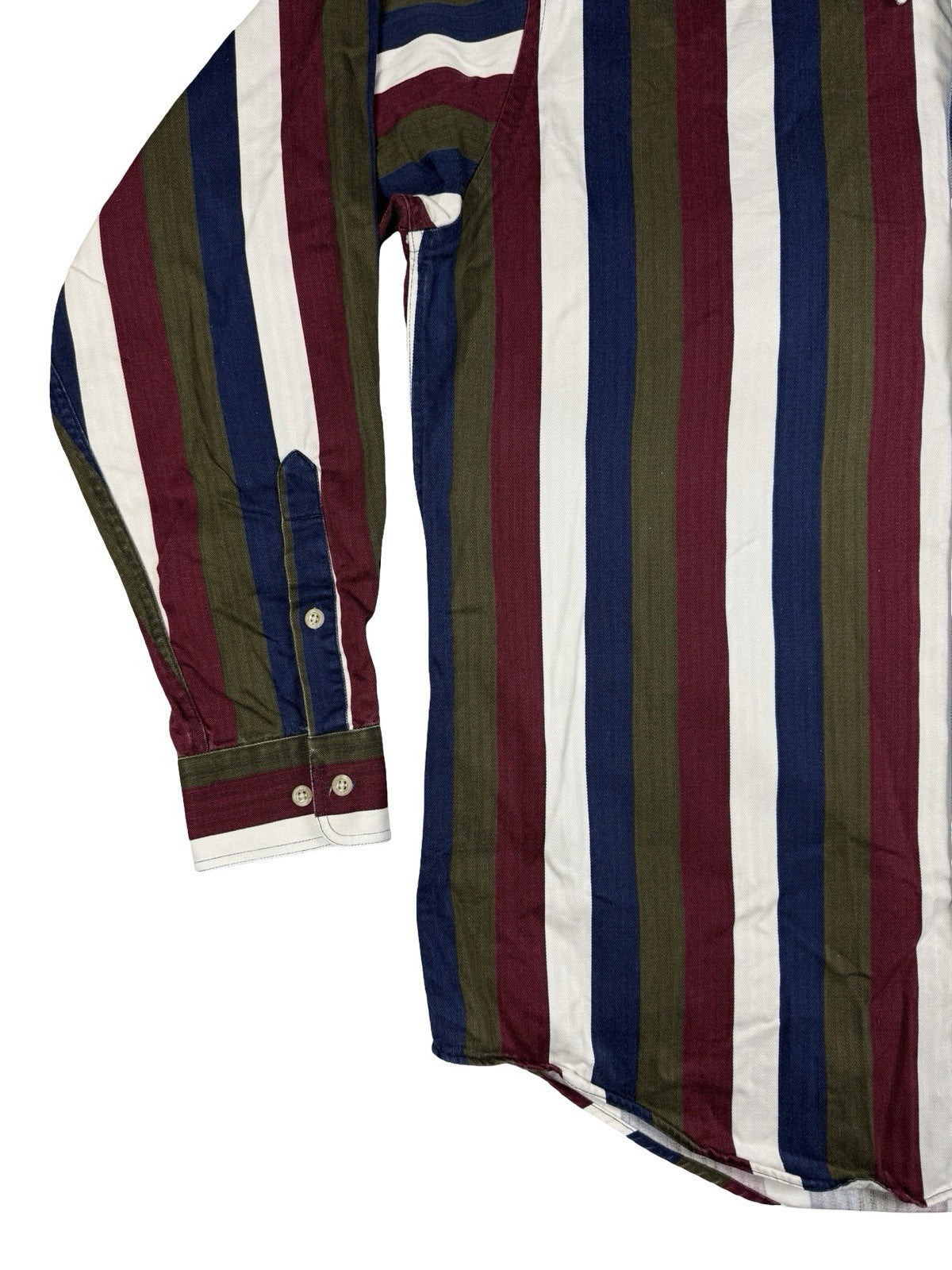 Hunt Club Retro Multi Striped Cotton Shirt Large