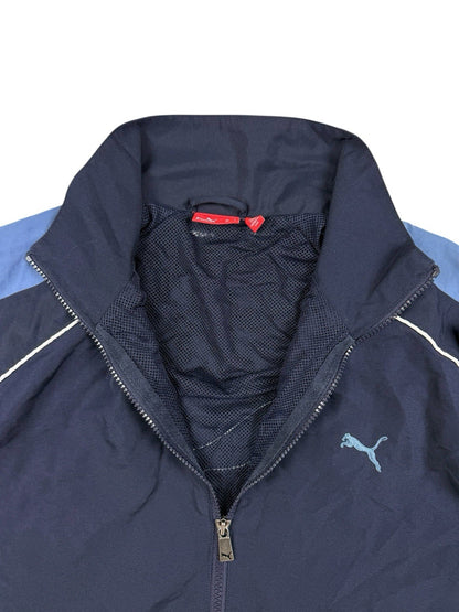 Puma Blue Retro Mesh Lined Y2K Zip Track Jacket Large