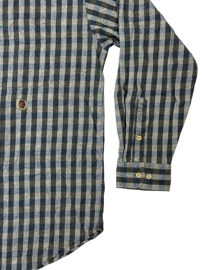 Tommy Hilfiger Blue Check Retro Collared Shirt Large