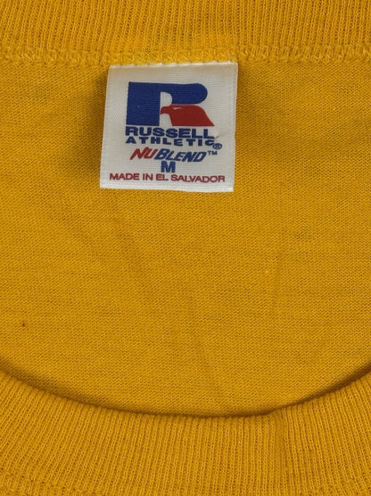Panther Football Retro Yellow American Sports Cotton Blend Printed Top Medium