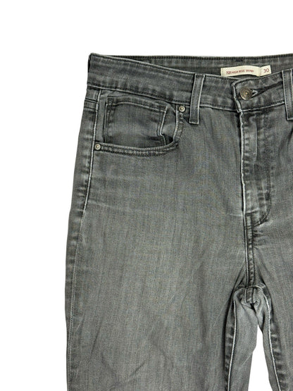 Levi's Grey 721 High Rise Skinny Denim Jeans 30W 35L