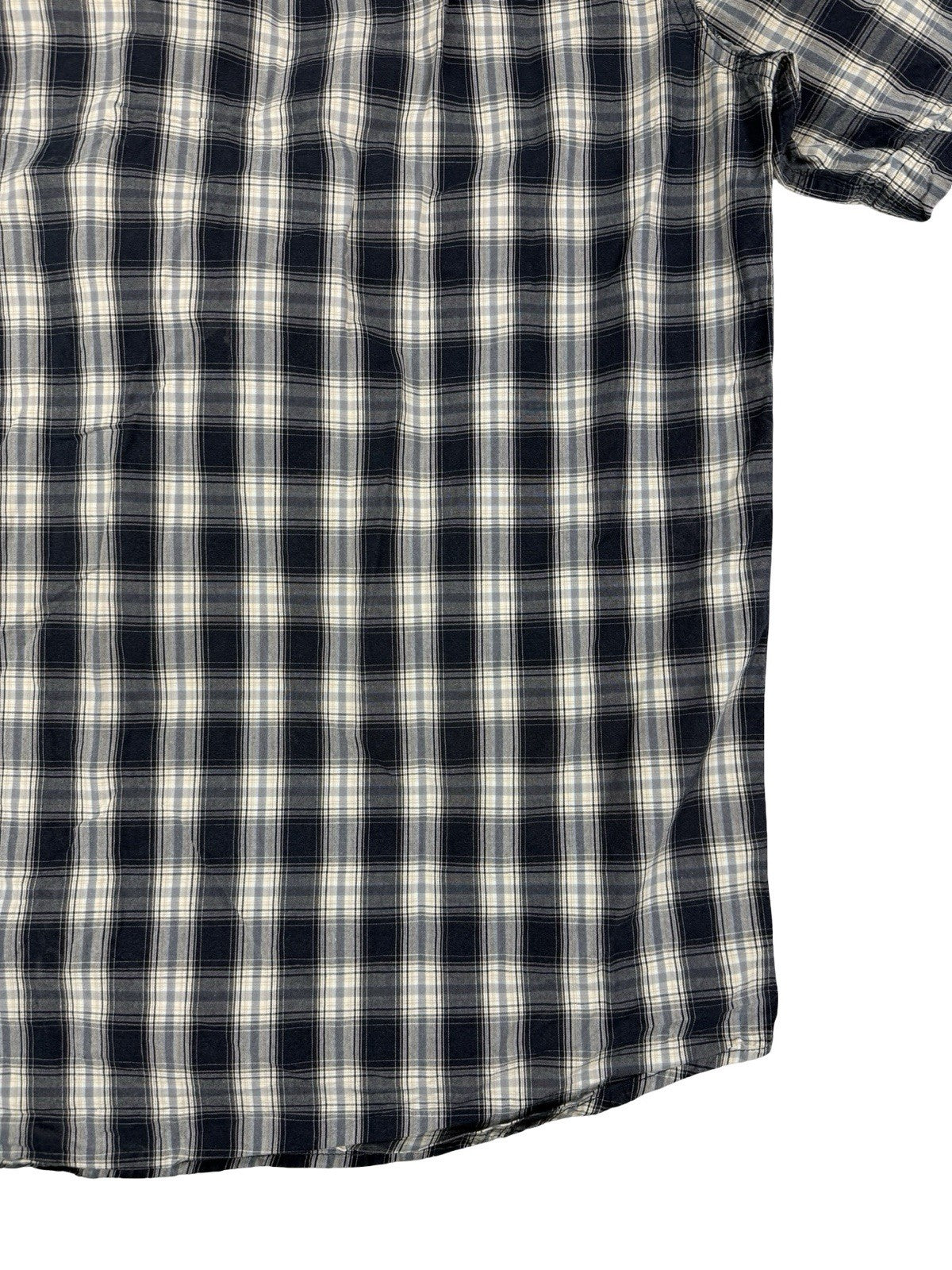 Carhartt Relaxed Fit Blue Plaid Short Sleeve Button Shirt Large