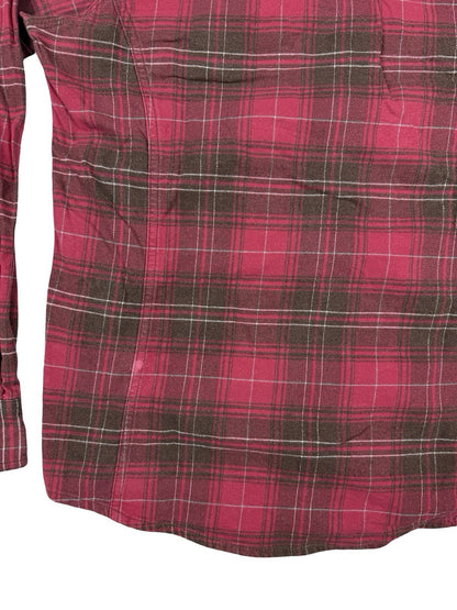 Carhartt Red Plaid Flannel Button Stretch Shirt Womens Small