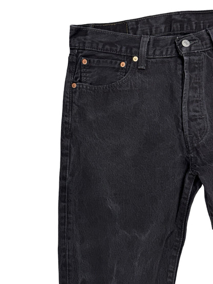 Levi's 501 Black Denim Straight Leg Jeans 34W 36L