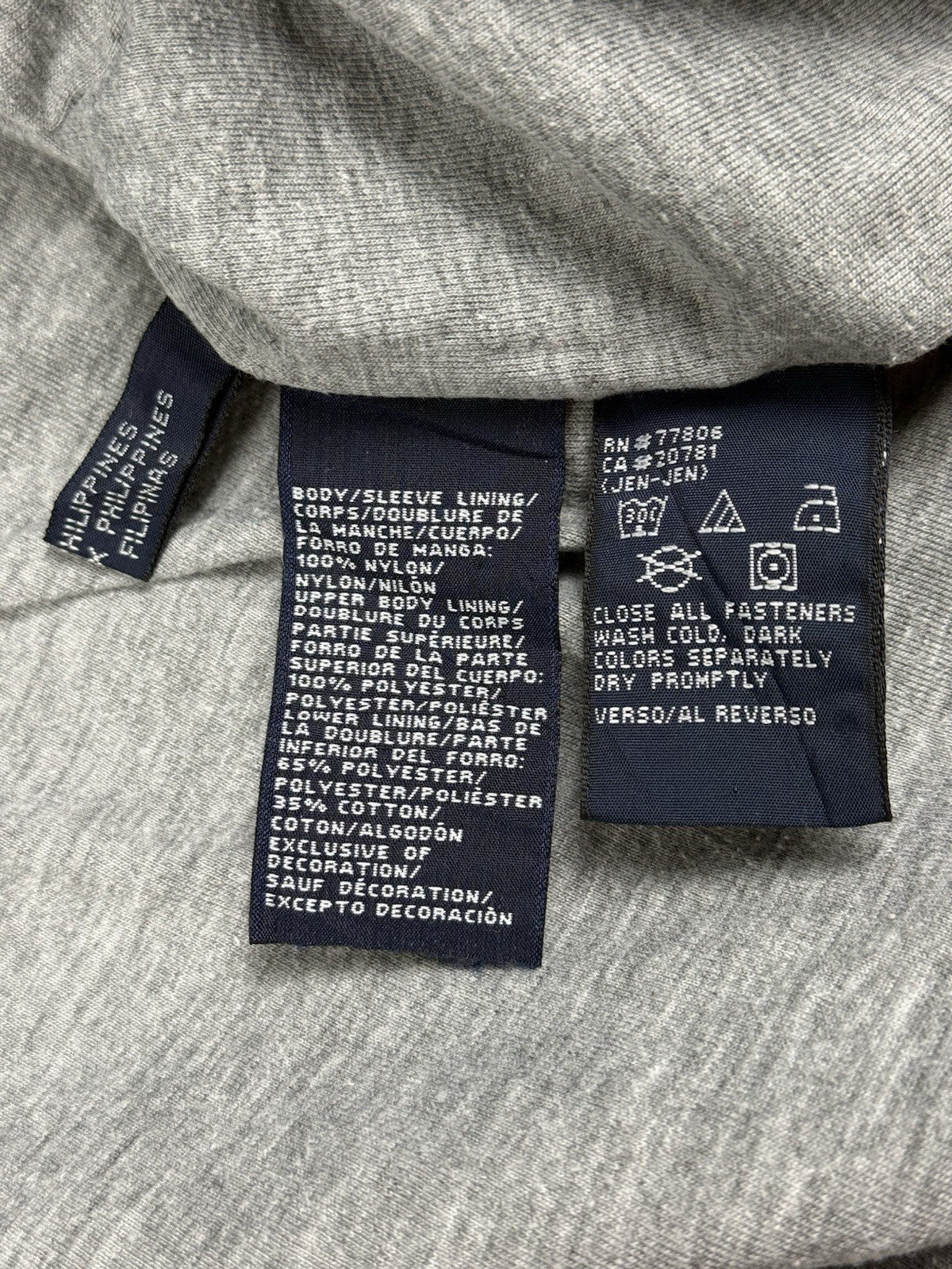 Tommy Hilfiger Retro Off White Lined Nylon Zip Jacket 2XL