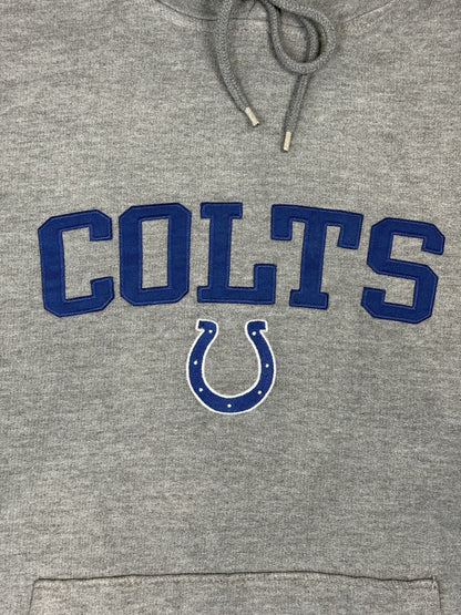NFL Grey Indianapolis Colts Embroidered Hoodie Large