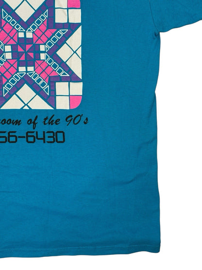 Jerzees Vintage Blue Printed 90's Tile Company Top XL