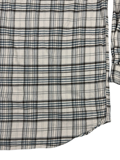 Carhartt Rugged Flex Relaxed Fit White Plaid Flannel Button Shirt 2XL Tall