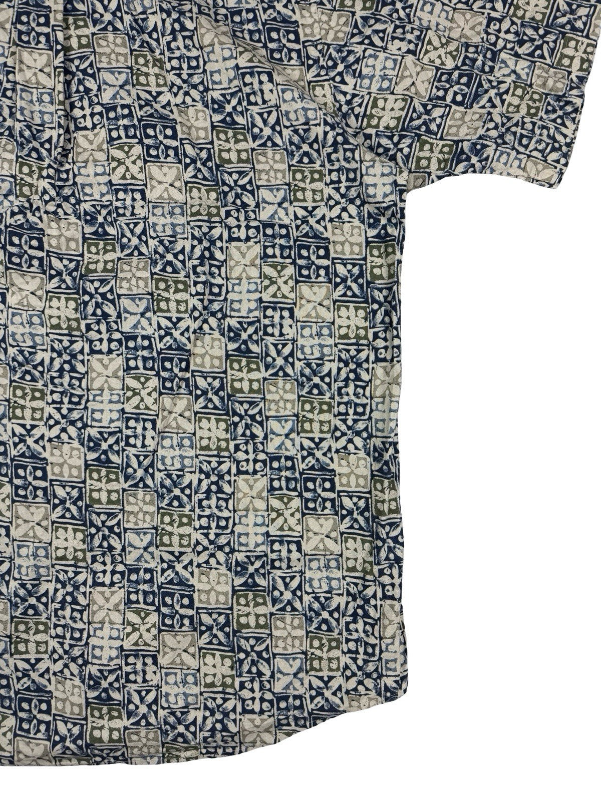 David Taylor Retro Multicolour Floral Pattern Short Sleeve Cotton Shirt Large
