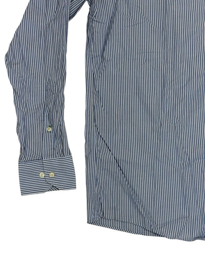 Tommy Hilfiger Blue Striped Collared Shirt Large 16" Collar