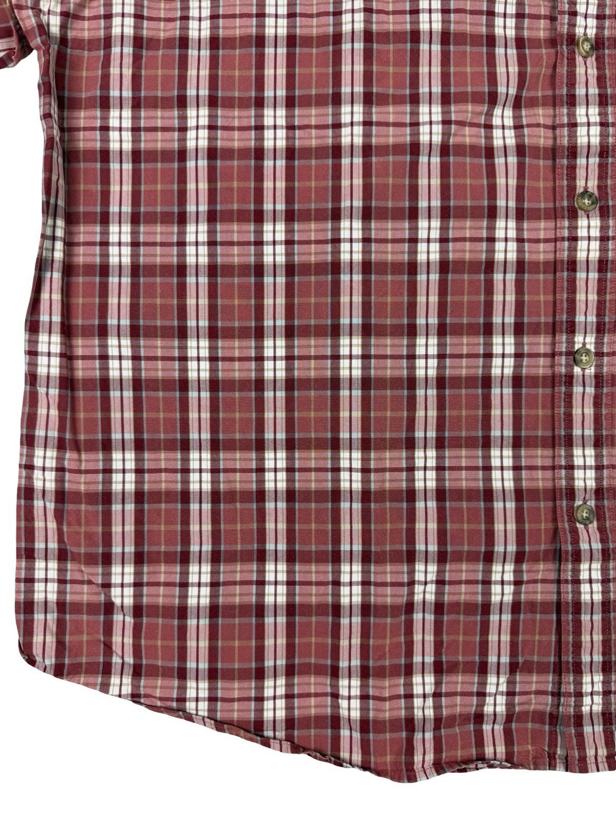 Carhartt Retro Red Plaid Short Sleeve Y2K Button Cotton Shirt 2XL