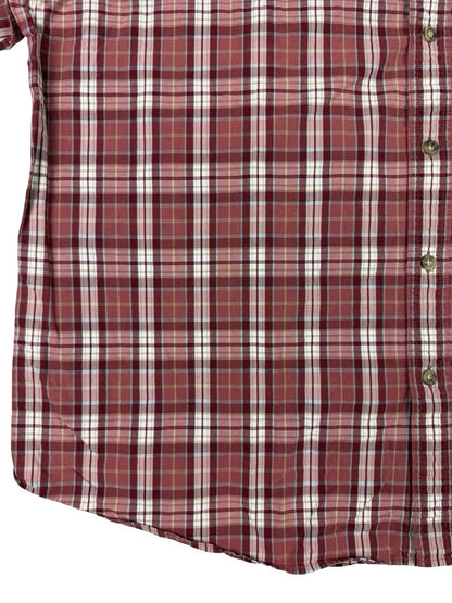 Carhartt Retro Red Plaid Short Sleeve Y2K Button Cotton Shirt 2XL
