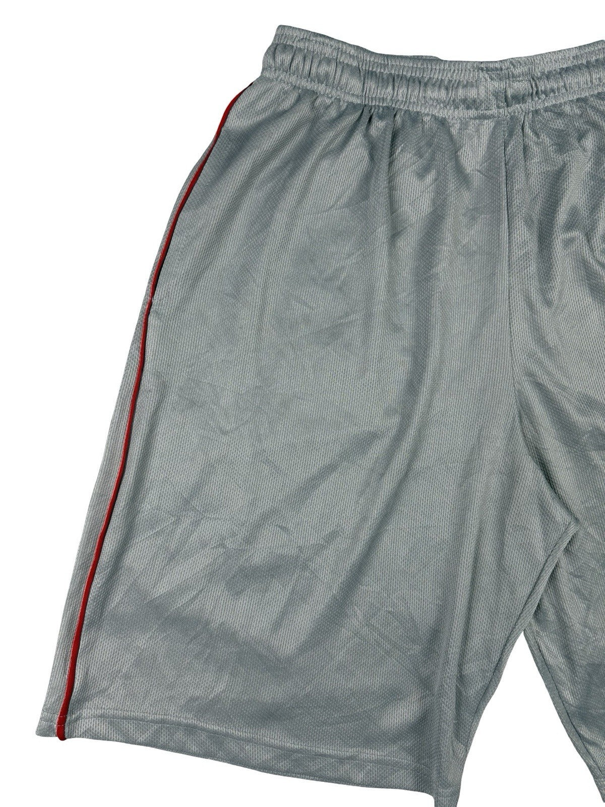 Champion Grey Polyester Spell Out Logo Basketball Sport Shorts Large
