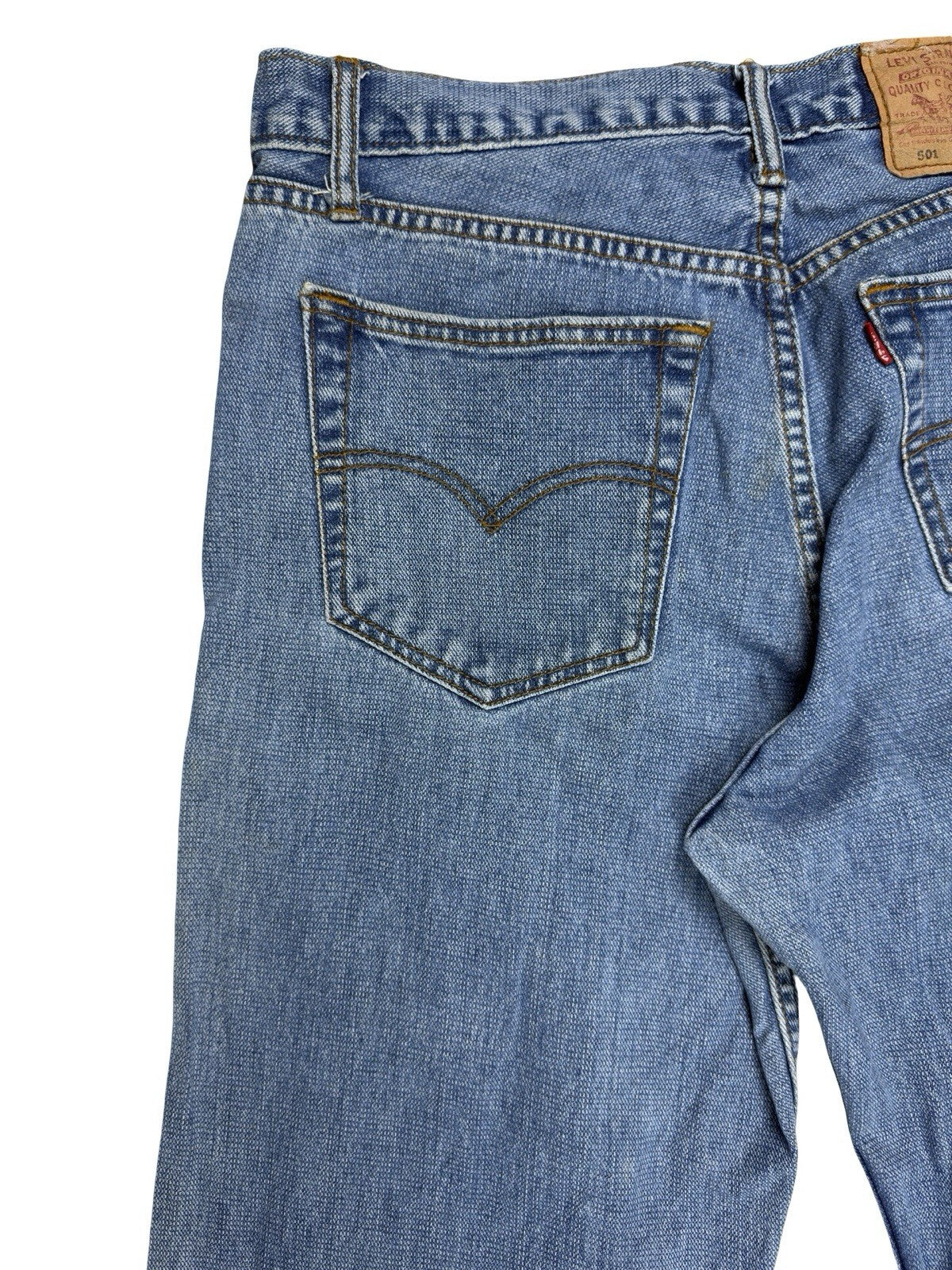 Levi's 501 Vintage Relaxed Fit Tapered Leg Blue Denim Jeans 34W 34L USA