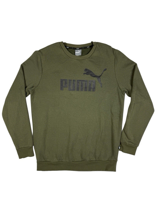 Puma Green Printed Crewneck Jumper Small