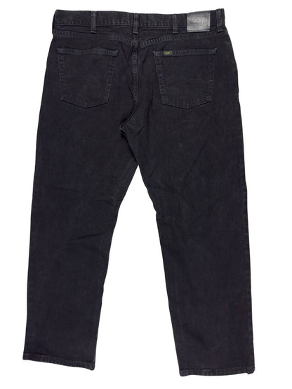 Lee Classic Regular Fit Straight Leg Black Denim Jeans 38W 29L