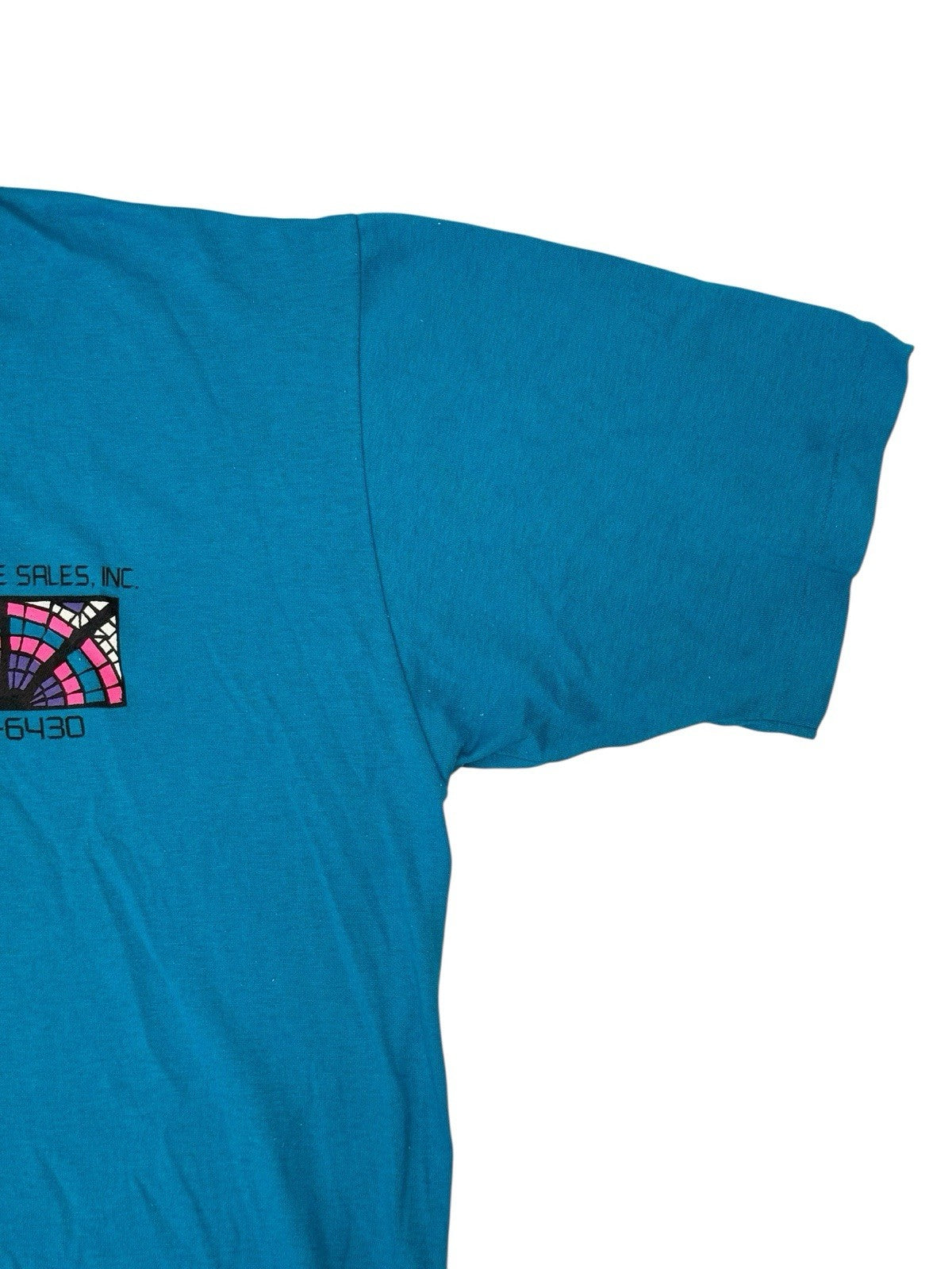 Jerzees Vintage Blue Printed 90's Tile Company Top XL