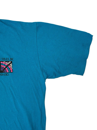 Jerzees Vintage Blue Printed 90's Tile Company Top XL