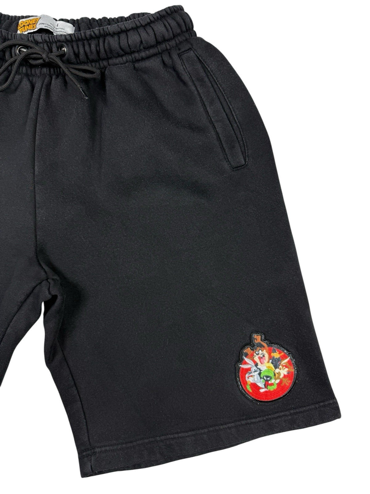 Looney Tunes Black Cotton Lounge Sweat Cartoon Shorts Large