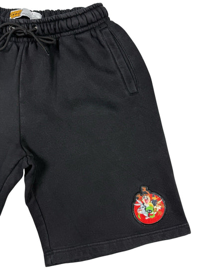 Looney Tunes Black Cotton Lounge Sweat Cartoon Shorts Large