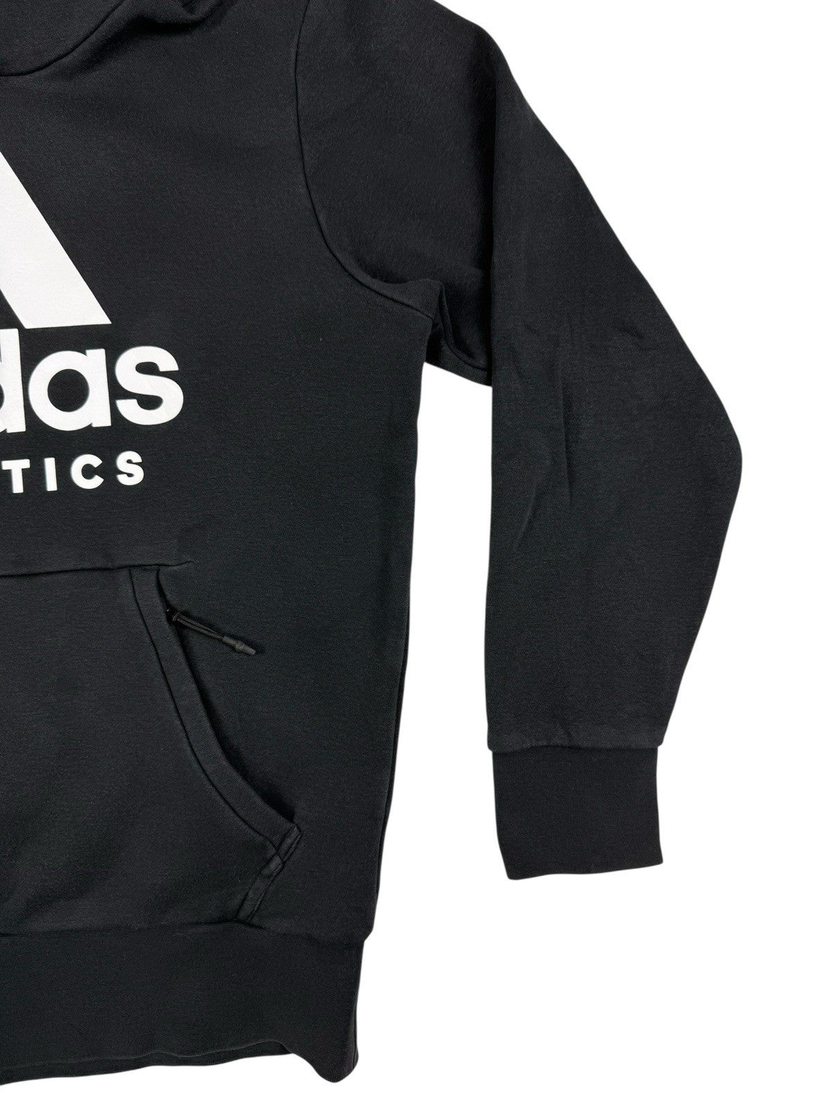 Adidas Black Big Printed Logo Pullover Hoodie Medium