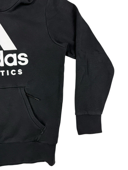 Adidas Black Big Printed Logo Pullover Hoodie Medium