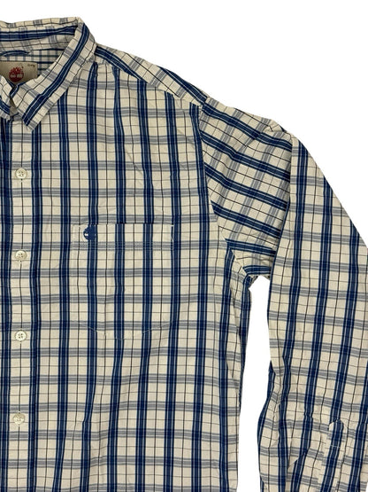 Timberland Blue Plaid Slim Fit Collared Shirt Medium