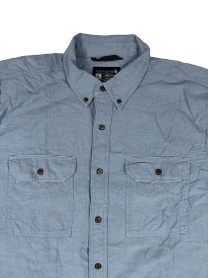 Carhartt Loose Fit Midweight Denim Blue Chambray Long Sleeve Shirt XL