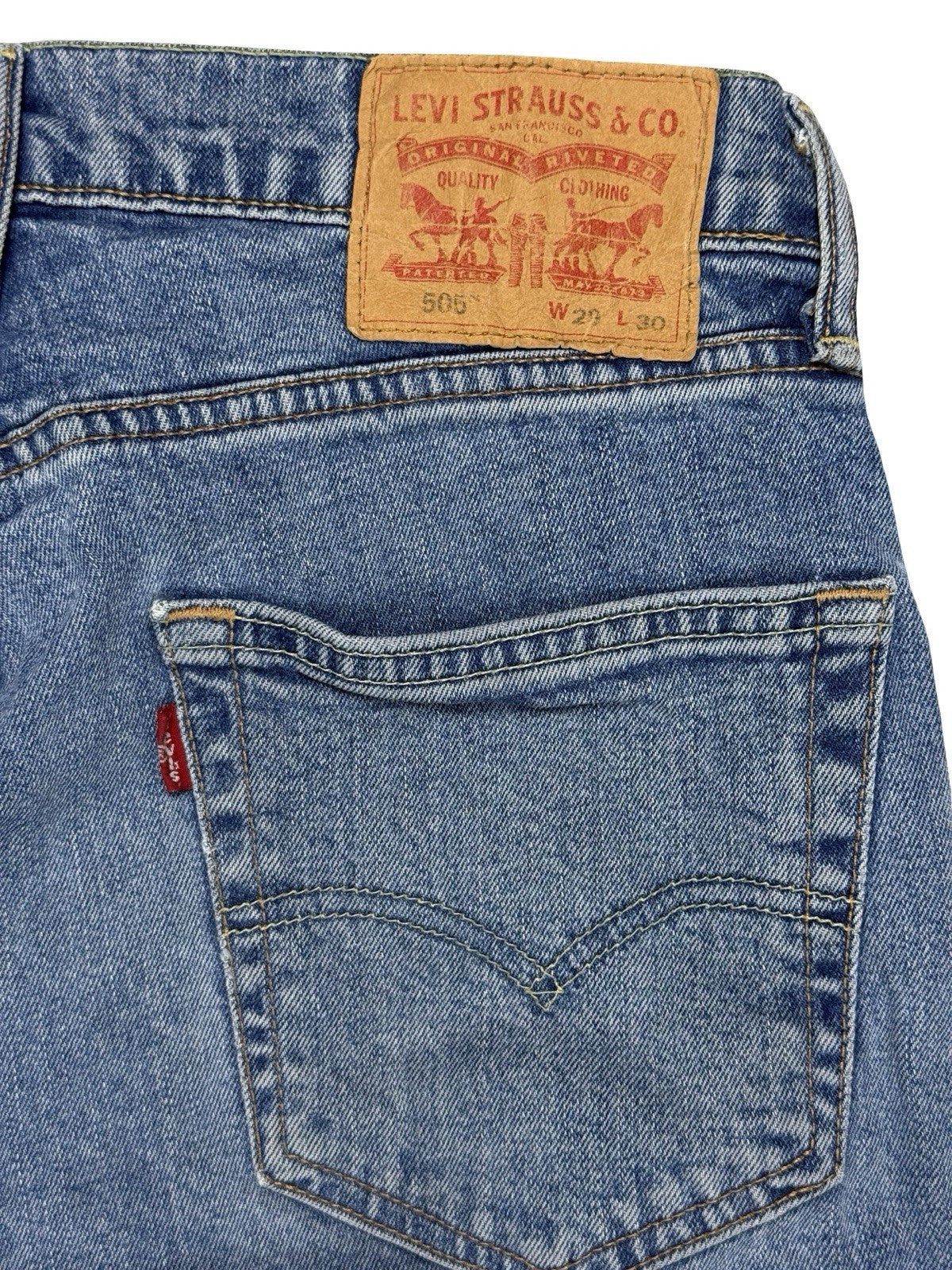 Levi's 505 Blue Regular Straight Leg Denim Jeans 29W 30L