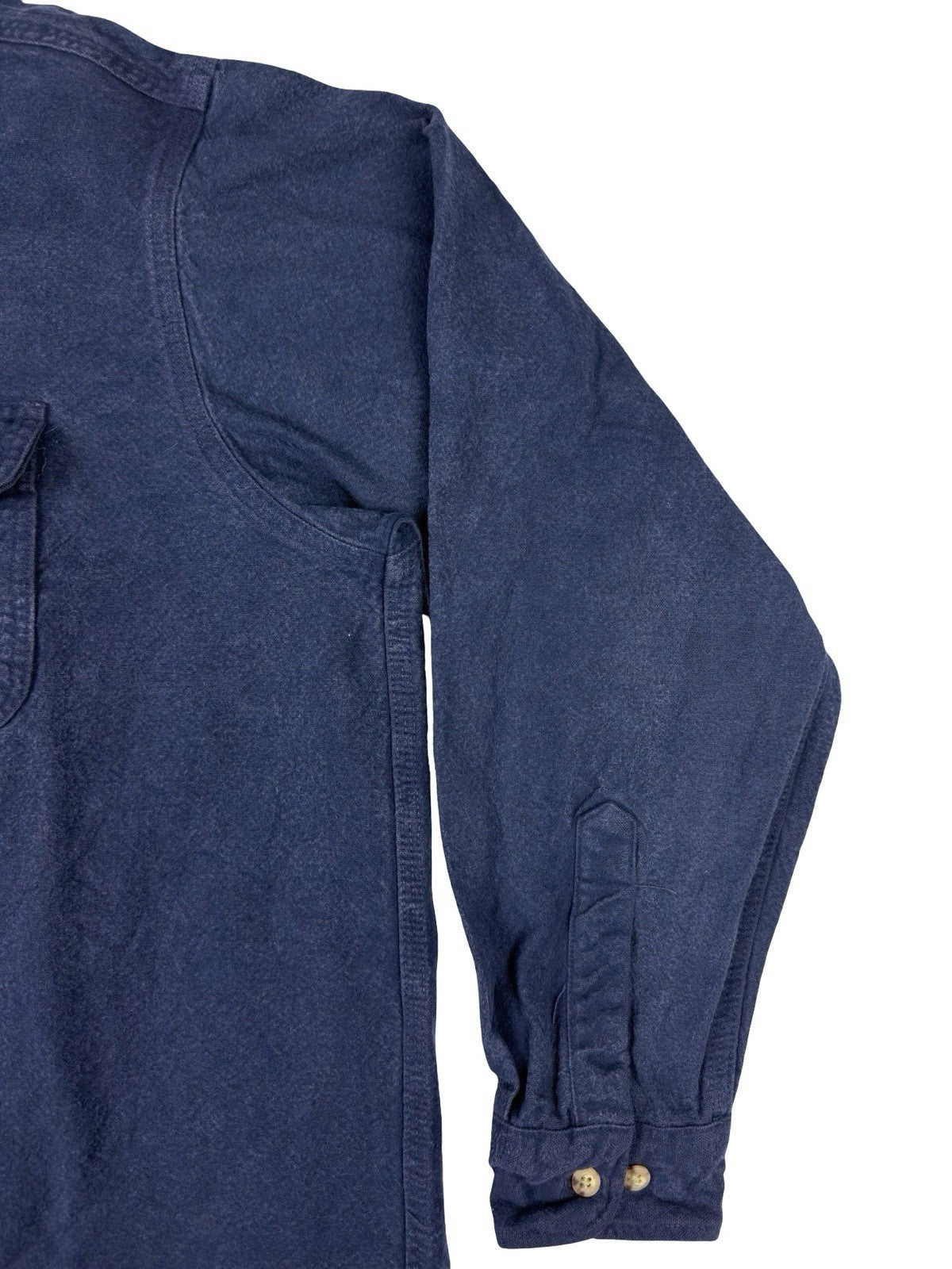 Carhartt Vintage S06 NVY Blue Heavy Cotton Work Shirt 2XL Tall USA