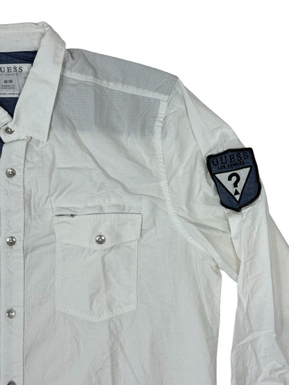 Guess White Regular Fit Collared Shirt Medium