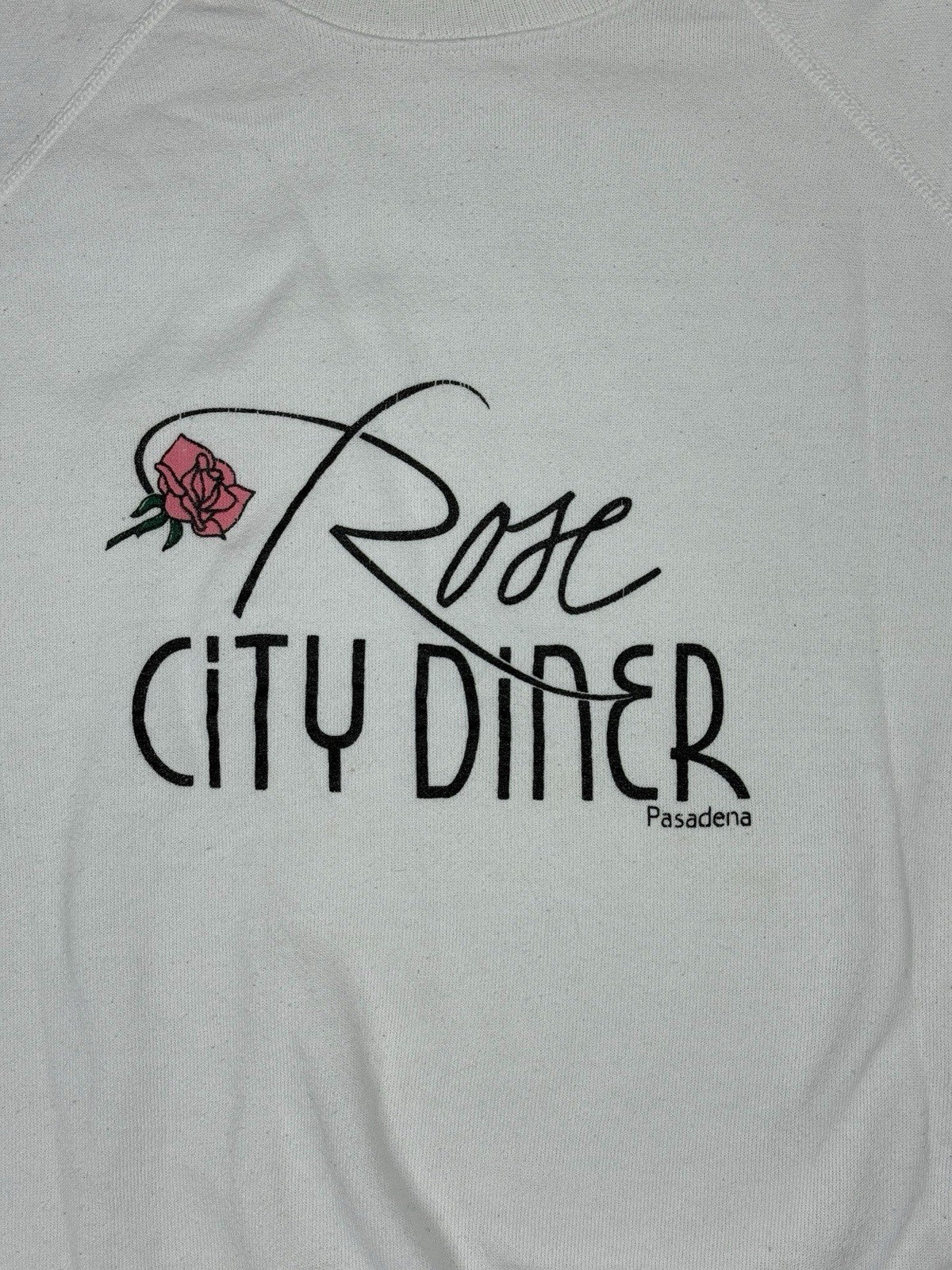 Rose City Diner Pasadena Vintage White Sweater Jumper Medium