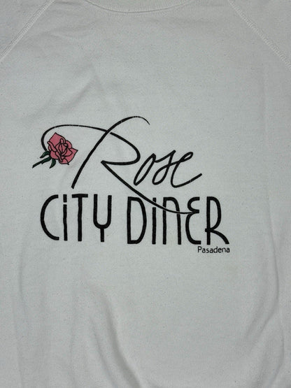 Rose City Diner Pasadena Vintage White Sweater Jumper Medium