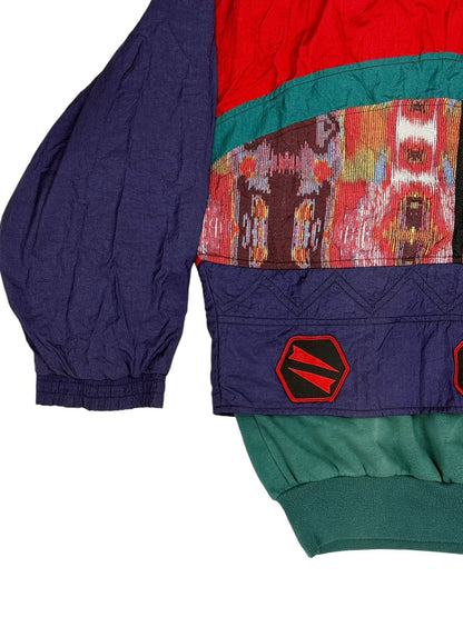 Adidas Vintage Y2K Explosive Reaction Multi Patterned 1/4 Zip Jumper Medium