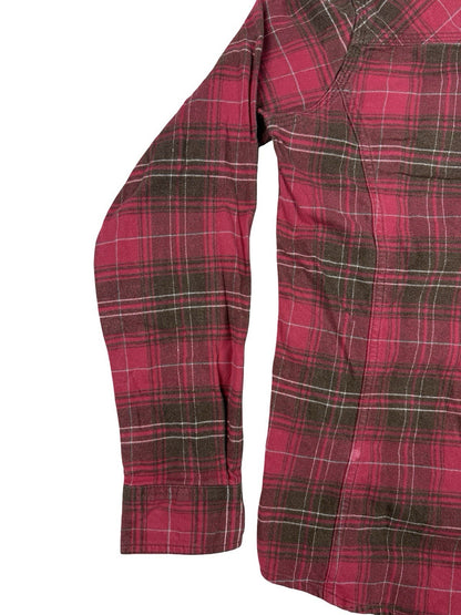 Carhartt Red Plaid Flannel Button Stretch Shirt Womens Small