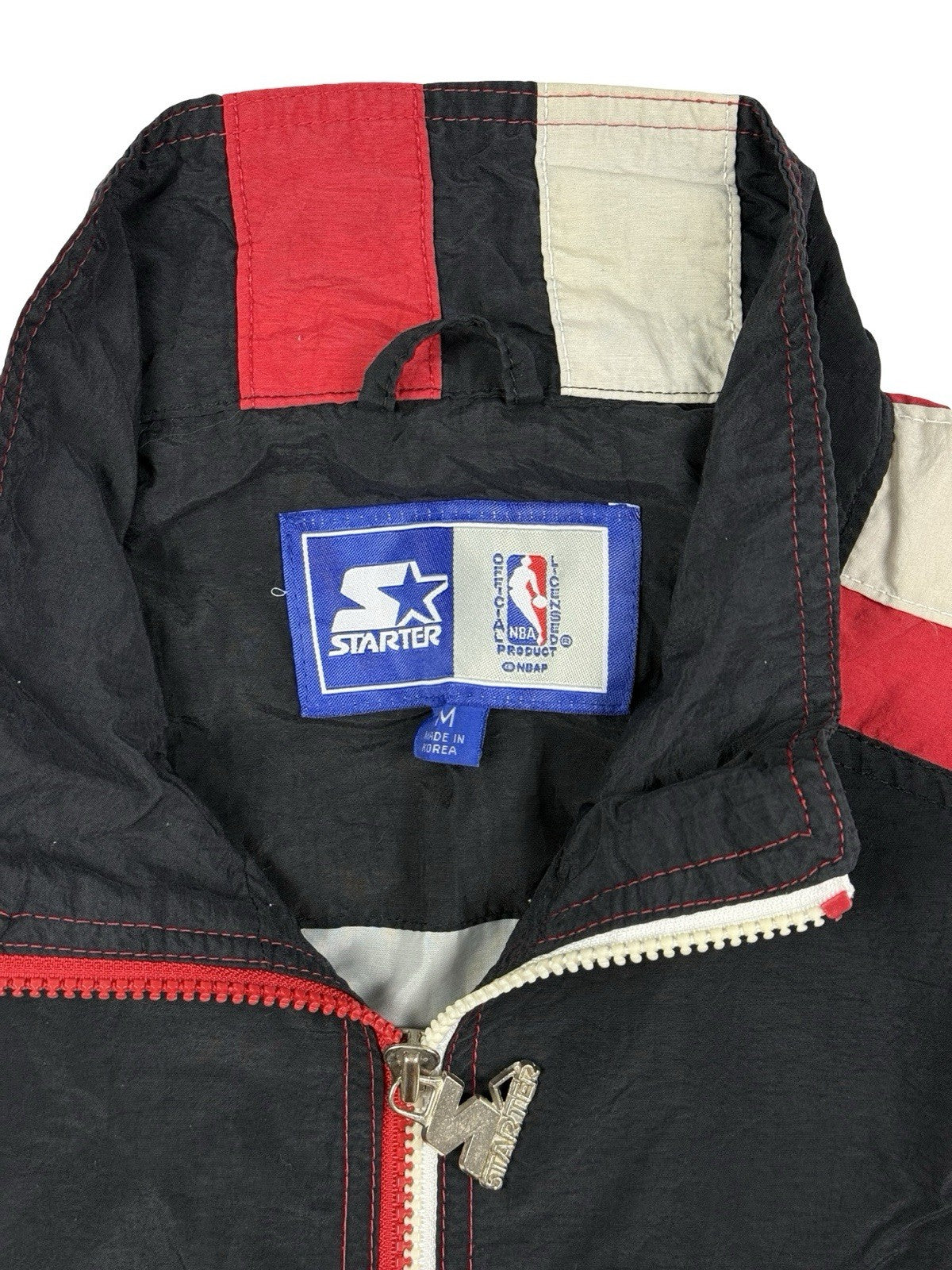 Starter Vintage NBA Chicago Bulls Black Windbreaker Jacket Medium