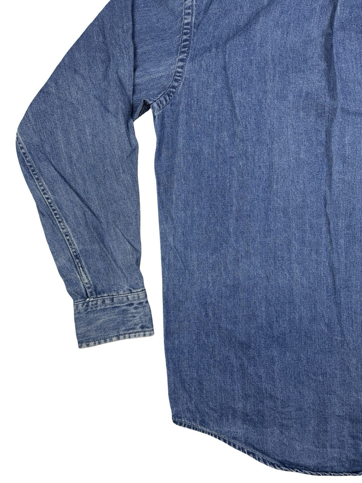 St John's Bay Vintage Blue Denim Workwear Shirt Small