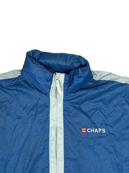 Chaps Blue Retro Nylon Zip Hooded Jacket Large