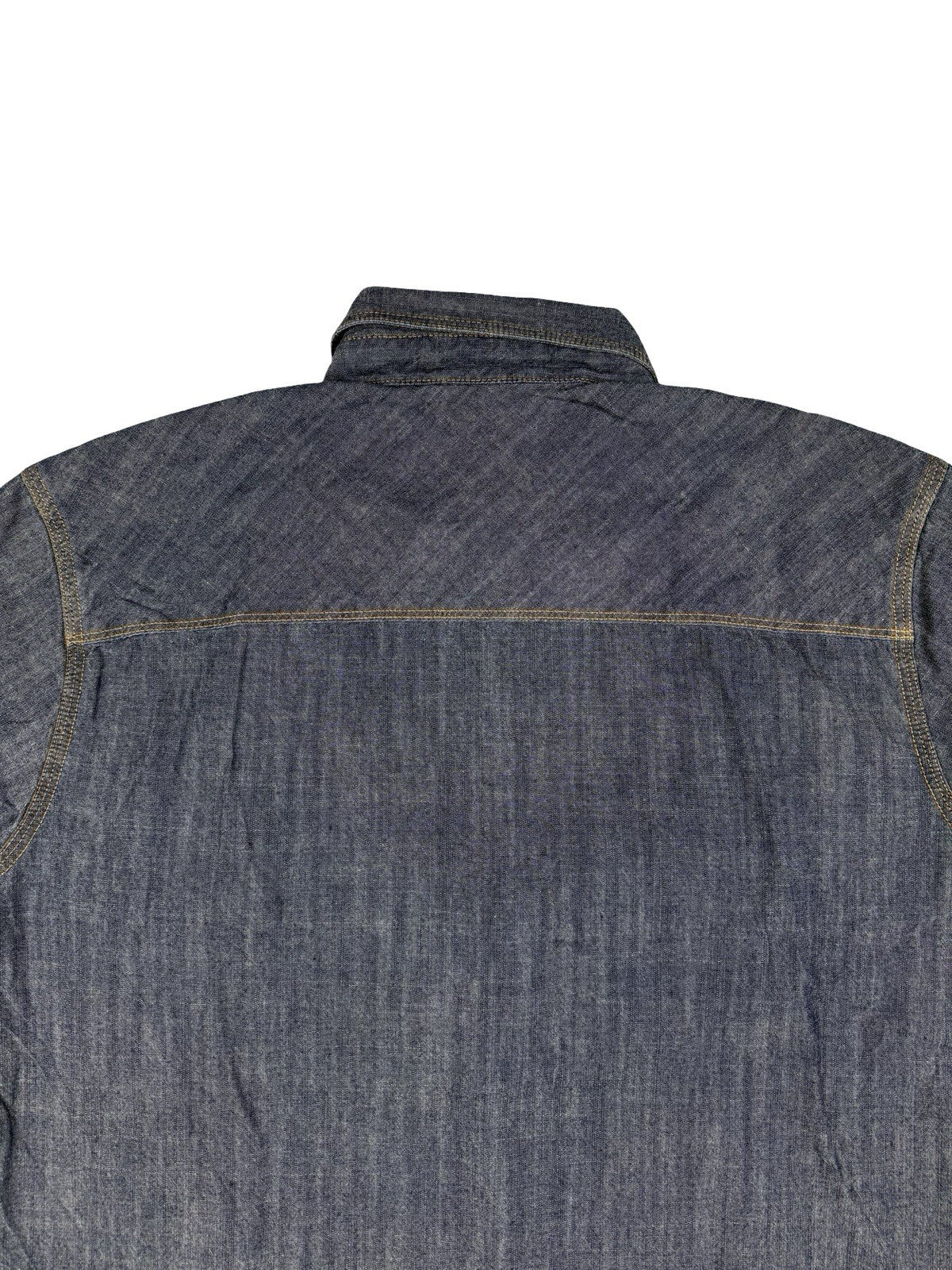 Levi's Blue Cotton Short Sleeve Chambray Shirt Medium