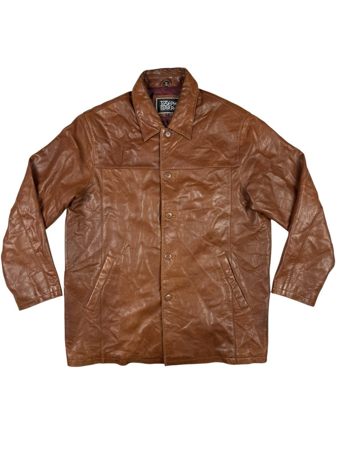 Joseph Barry Retro Brown Genuine Leather Jacket Large