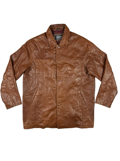 Joseph Barry Retro Brown Genuine Leather Jacket Large