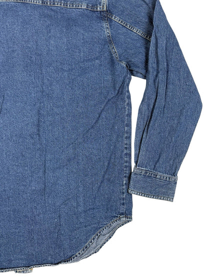 Levi's Retro Blue Cotton Denim Button Up Collared Shirt Small